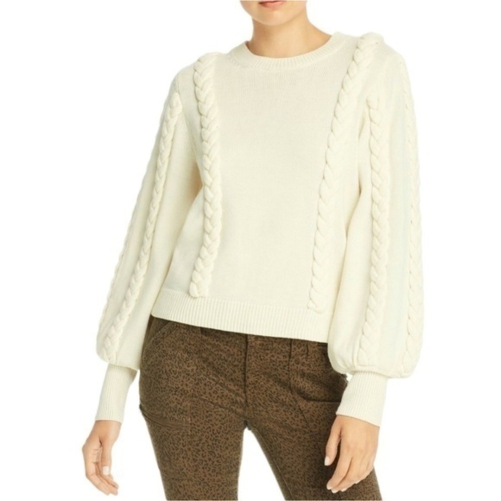 Joie Cream Braided Sweater | Medium